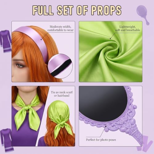 Adult Daphne Costume Women Purple Dress Halloween Outfit