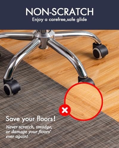 BARoyal Office Chair Mat for Hardwood Floor Under Desk Computer Rolling Chair Mat for Wood/Tile Floor Non-Slip Heavy Duty Desk Rug PVC Plastic Hard Floor Protector 46"x 60" (Dark Walnut)