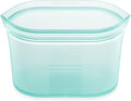 Zip Top Reusable Food Storage Bags | Small Dish [Teal] | Silicone Meal Prep Container | Microwave, Dishwasher and Freezer Safe | Made in the USA