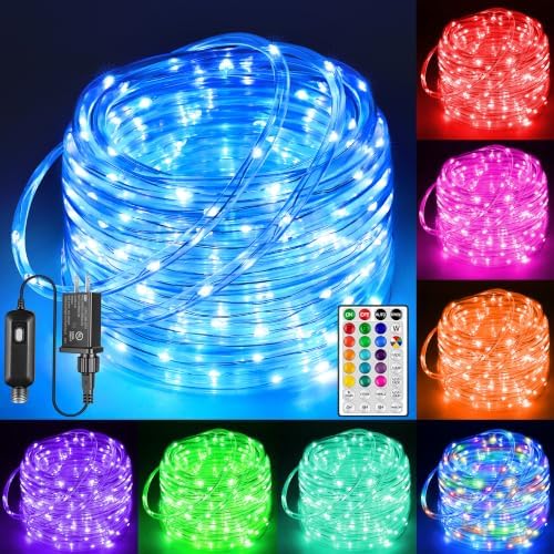 Ollny Rope Lights for Outside 99FT 300LED Color Changing Lights with Remote