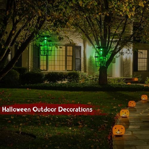 Scary Solar Halloween Decorations Hanging Ghost Skeleton Set of 2