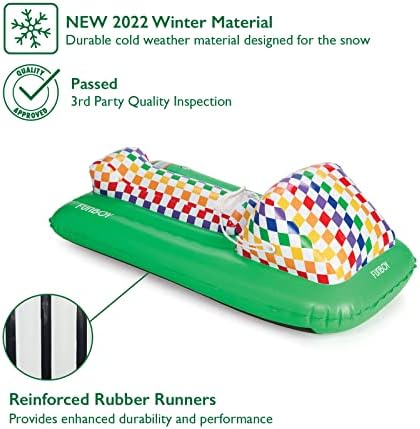 FUNBOY 50" Kids Inflatable Skimobile Winter Snow Sled