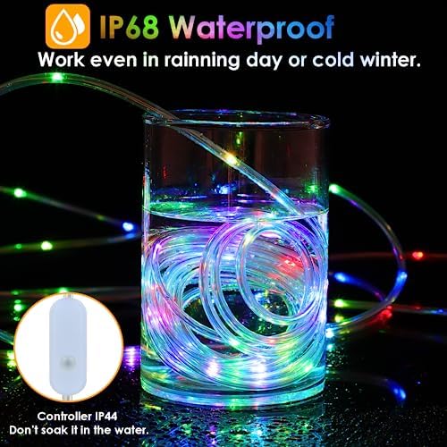 Nazuwke 200Ft Rope Lights Outdoor, 18 Colors Changing 610 LED String Lights