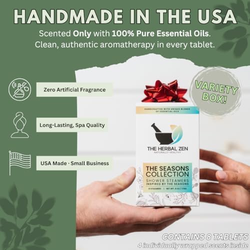The Herbal Zen Shower Steamers Aromatherapy Pure Essential Oils - 8 Pack