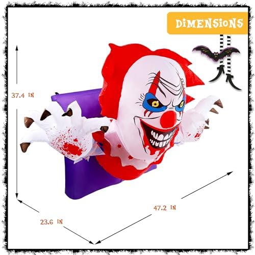 Lulu Home 4.1FT L Halloween Inflatable Clown Decoration