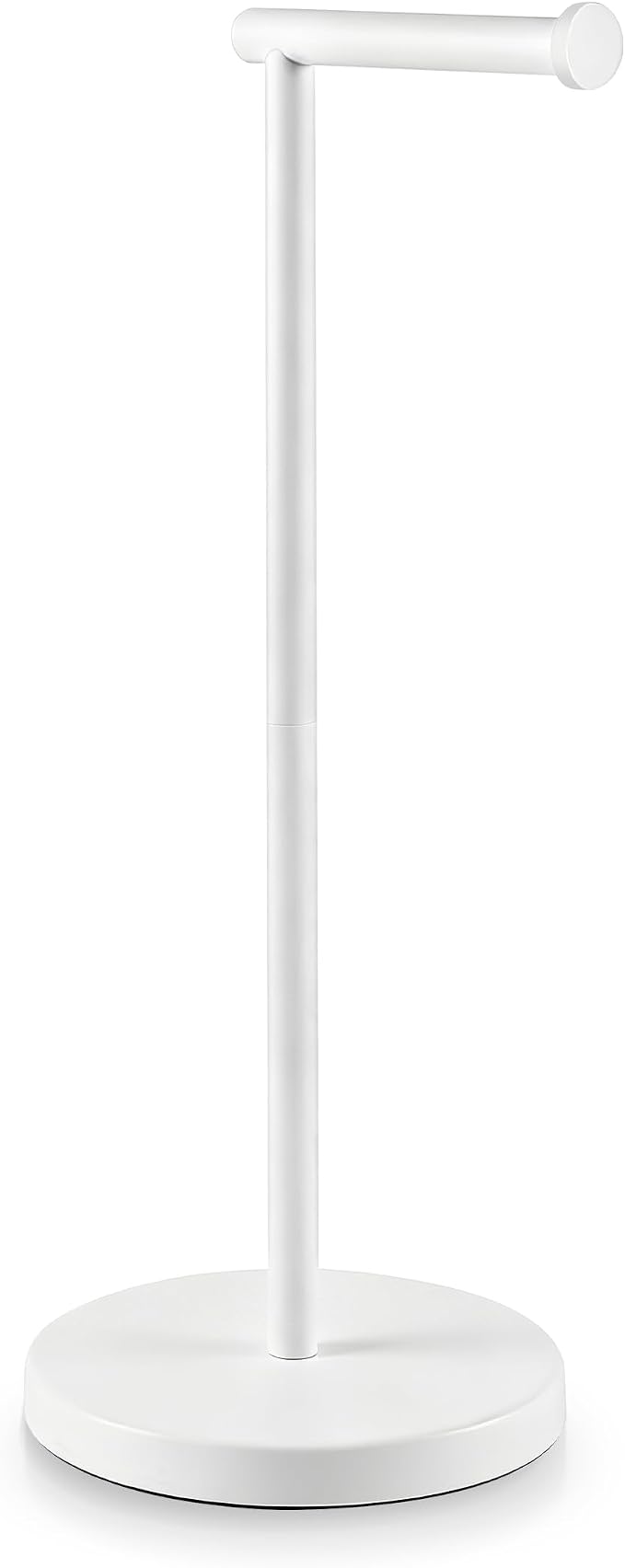 KES White Toilet Paper Holder Stand with Heavy Base, Freestanding Toilet Roll Holder for Bathroom Floor, Stainless Steel, BPH283S1-WH