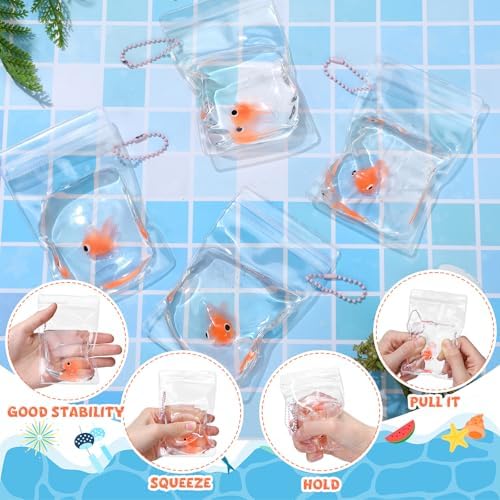 Meooeck 12 Pcs Goldfish Fidgets Balls for Adults Fish Party Favors