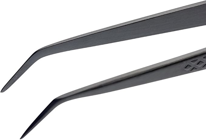 Mercer Culinary 18-8 Stainless Steel Precision Plus Chef Plating Tong, Fine Point, 6-1/8 Inch, Matte Black