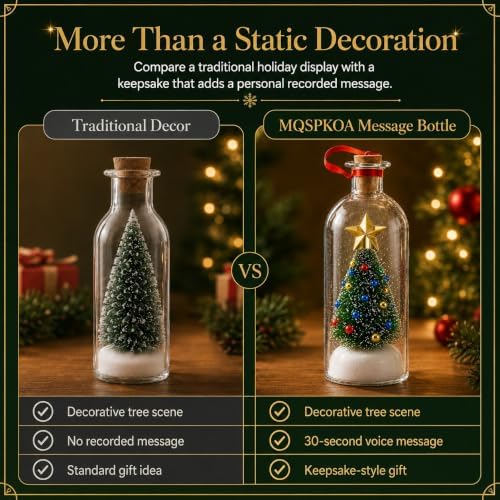 Forever Voice Recordable Ornament Glass Christmas Tree Message in a Bottle