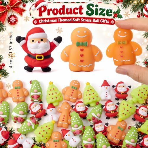 Thenshop 20 Pcs Christmas Soft Ball Bulk Gift Holiday Party Favor 5 Styles