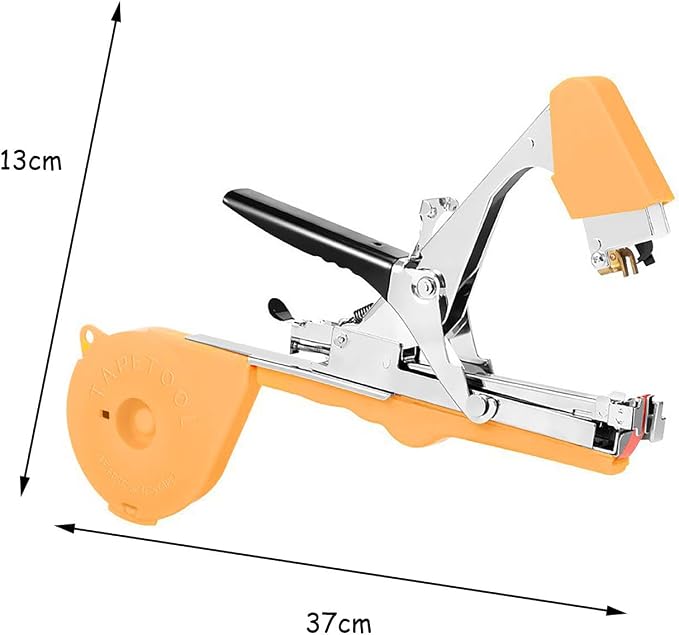 Plant Tying Machine Plant Tying Machine with Green Tape Plant Tape Gun Plant Tying Machine Tool Plant Strapping Machine Garden Agricultural Tools for Grape Tomato Cucumber Vine, Yellow