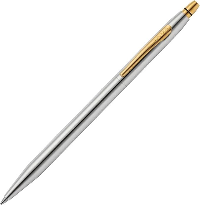 Cross Click Medalist Chrome with Gold-tone Appointments Ballpoint Pen - High-End Writing Tool for Versatile Use - Smooth Writing & Journaling - Elegant Accessory - Long-Lasting - Black Ink