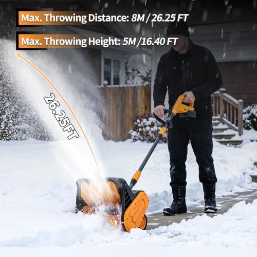 Electric Snow Shovel with Battery and Charger, Cordless Snow Blower