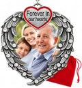 Memorial Photo Ornament for Loved One – Silver Heart Angel Wings Picture Frame Ornament, in Loving Memory Sympathy Gift for Loss of Mom, Dad, Family Member, Bereavement Christmas Keepsake