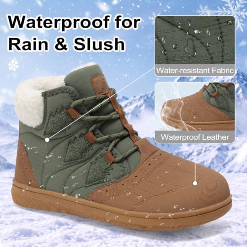 BARERUN Womens Waterproof Winter Snow Boots Lightweight Warm Ankle Booties