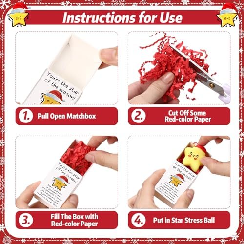 48 Sets Christmas Party Favors Star Appreciation Gifts with Boxes