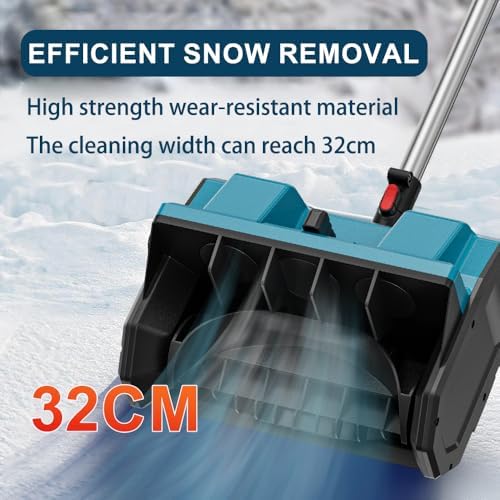 21V Cordless Snow Shovel Set, 13" Electric Snow Blower, 2 * 21V Li-Ion Battery Packs with Adjustable Handle and Safety Switch for Driveways, Patios and Sidewalks.