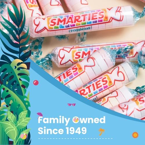 Smarties Tropical Candy Rolls - Gluten Free & Vegan Tropical Flavor Treats - Hard Candy Individually Wrapped - Peanut Free Plant Derived Ingredients - Halloween Hard Candy - 5 Pound Bag (Pack of 1)