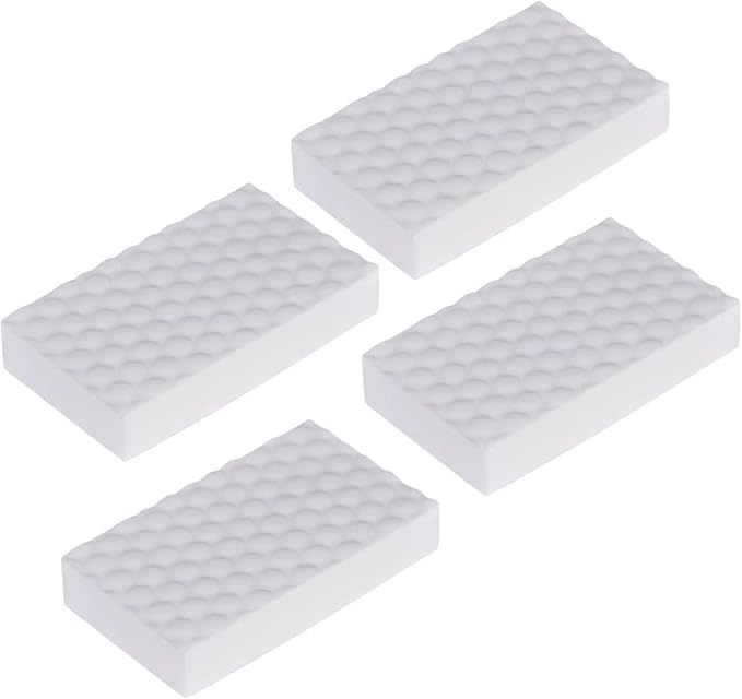 Magic Eraser Cleaning Sponge | Pack of 4 | Chemical-Free, Multi-Purpose Wipe for Effortless Cleaning of Kitchen, Bathroom, Walls, Shoes & More – Tough on Stains, Gentle on Surfaces (AA)