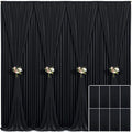 8 Panels Black Backdrop Curtain for Parties Wrinkle Free Black Photo Curtains Backdrop Drapes Fabric Decoration for Birthday Party Wedding 40ft(W) x 10ft(H)