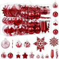 SHareconn 100PCS Christmas Tree Ornaments Clear Set, Red