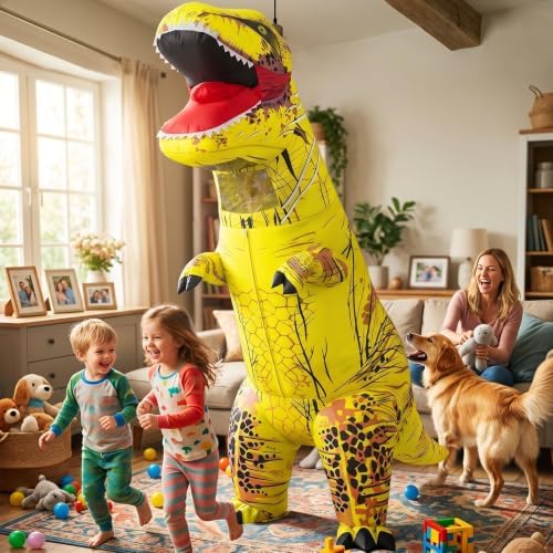 Inflatable Dinosaur Costume for Kids and Adults, Blow Up Party Suit