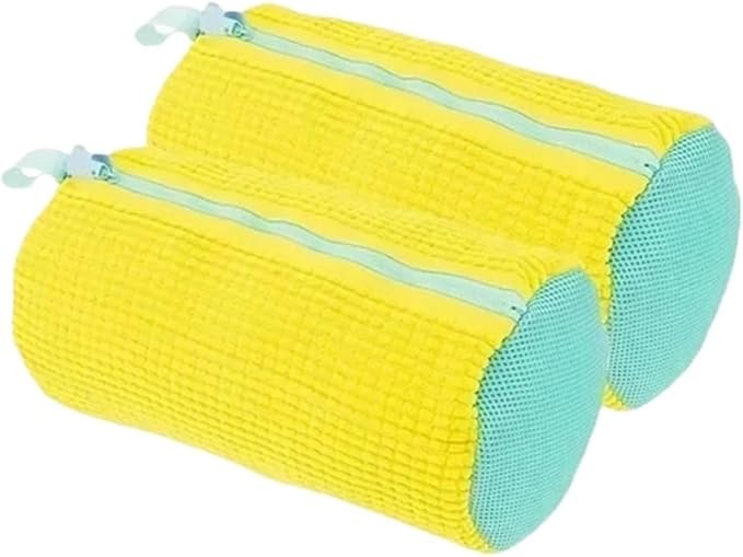 1/4PCS Shoe Washing Bag Washing Machine Laundry Bags Microfiber Closure Shoes Cleaning Bag Shoes Laundry Net Fluffy Fibers(2PCS yellow)