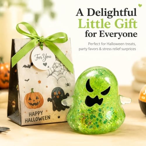 Halloween Spooky Super Soft Stress Balls | Squishy Sensory Squeeze Toy Relief Fidget Gift for Women Men Horror Holiday & Birthday Gift Party Favor(Green)