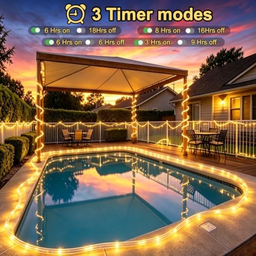 KNONEW 1000 LED Rope Lights Outdoor 170FT Rope Light for Outside Waterproof