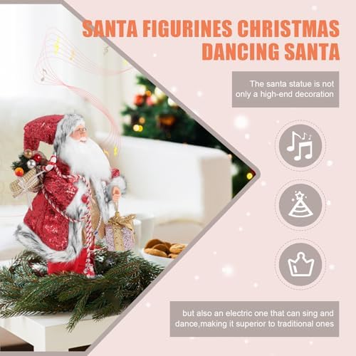 Gfilay 18 Inch Animated Santa Claus Figurine with Music and Movement
