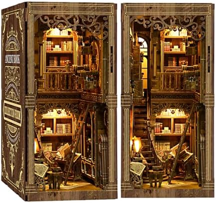 OZJAY Book Nook Kits for Adults, Miniature House Kit Bookshelf Decor