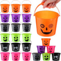Jenaai 60 Pcs Halloween Pumpkin Buckets Bulk Small Plastic Candy Buckets
