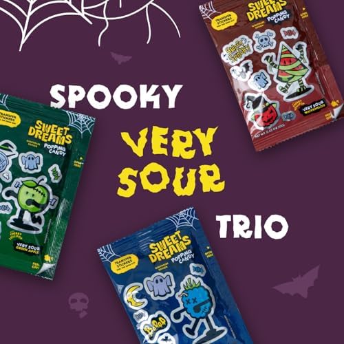 Sweet Dreams Popping Candy Ghost Lollipop, Sour Dip, 3 Bags, 9 Pouches