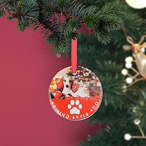 PYD Life 24 PCS Sublimation Blanks Ornaments Glass Frosted 3" Round