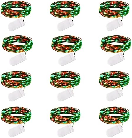 Brightown 12 Pack Christmas Red Green Fairy Lights Battery Operated