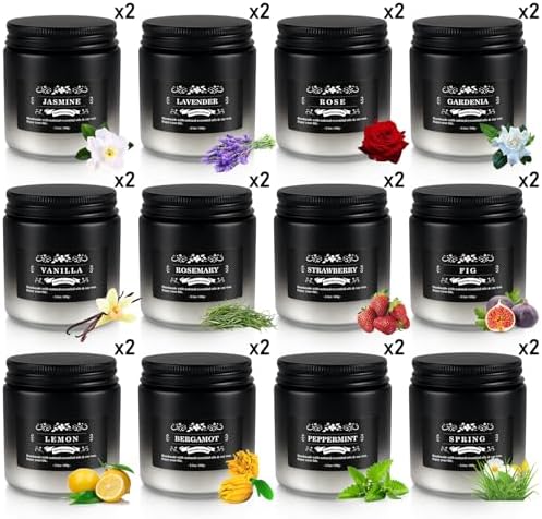 Scented Candle Set 24 Pack, Black&White, Candle for Home Scented, Odor Eliminating, Stress Relief, Long Lasting Soy Wax Gift Set