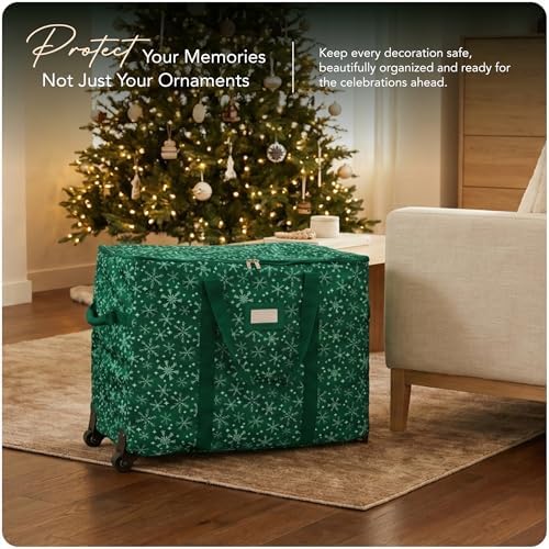 Covermates Rolling Adjustable Ornament Storage Bag, 19.25"W x 13"D x 12.5"H