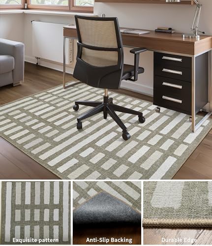 chakme Office Chair Mat for Hardwood Floor, 72"x48" Easy Glide Computer Desk Mat Protector for Rolling Chair Under Desk Rug Nonslip Backing, Machine Wash, (Dark Brown Plaid)