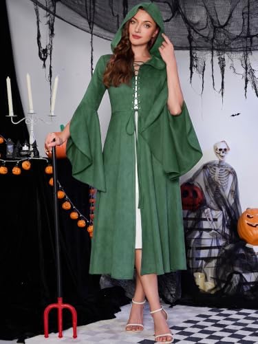 Wenrine Womens Gothic Witch Costume Renaissance Vampire Dress For Halloween