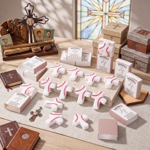 30 Sets Christian Encouragement Gifts Baseball Pocket Cross with Boxes
