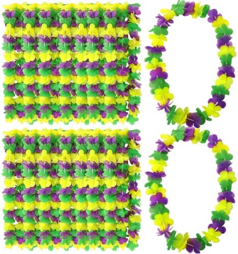 JUNEBRUSHS 24 Pack Mardi Gras Leis Garlands Mardi Gras Throws