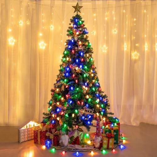 AWQ 200LED 146.9 FT C9 Christmas Lights Fairy String Lights Multicolor