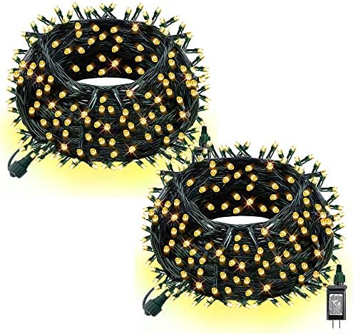 Dazzle Bright 132FT 400 LED Christmas Lights, Christmas String Lights Plug in with 8 Modes, Waterproof Christmas Decorations for Xmas Indoor Outdoor Party Home Tree Decor, Warm White