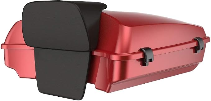 Advanblack Road Glide Tour Trunk Pack Ember Red Sunglo Razor Tour Trunk Pack Backrest Pad for '97-'25 Harley Touring Road King Street Glide Electra Glide CVO models