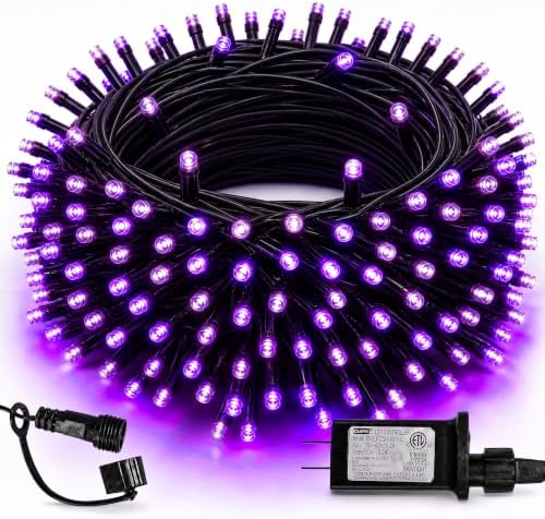 TW SHINE Halloween Lights, 200 LED 66FT Outdoor Halloween Light Plug in with 8 Modes, Waterproof Christmas Lights Outdoor, Indoor Decorations for Party Yard Haunted House Decor, Purple