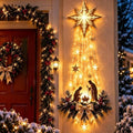 Lighted Nativity Bethlehem Star Wall Decor with Warm LED Lights, Gold-1pcs