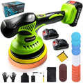 Cordless Car Buffer Polisher with 2x2.0Ah 21V Batteries, 8 Variable Speed Car Orbital Polisher 2800-6000RPM Car Polishing Kit with 26 Piece Attachments for Car Waxing, Detailing &Scratch Removing