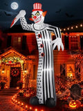 zukakii 12Ft Giant Halloween Inflatables Creepy Clown, Huge Halloween Decorations Outdoor Blow Up Yard Decorations Built-in Full-Body LED Light & Strong Blower for Home Decor Party Lawn