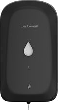 JETWELL Touchless Wall Mount Stainless Steel Soap Dispenser 34OZ/1000ML | Black Matte Cover, Large Capacity, Battery Powered, Liquid Soap, Commercial & Home Use