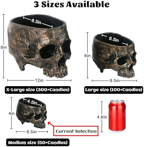 GameXcel Halloween Skull Candy Bowl - 4.5" Medium Candy Dish Holder
